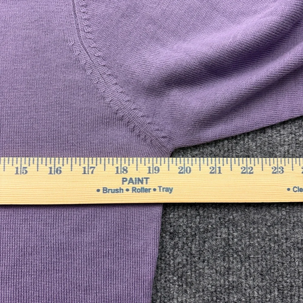 Charter Club Sweater Womens M Purple Merino Wool Delicate Minimalist Preppy - Picture 10 of 11